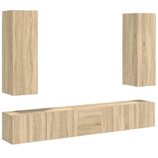 vidaXL 5 Piece TV Cabinet Set Sonoma Oak Engineered Wood
