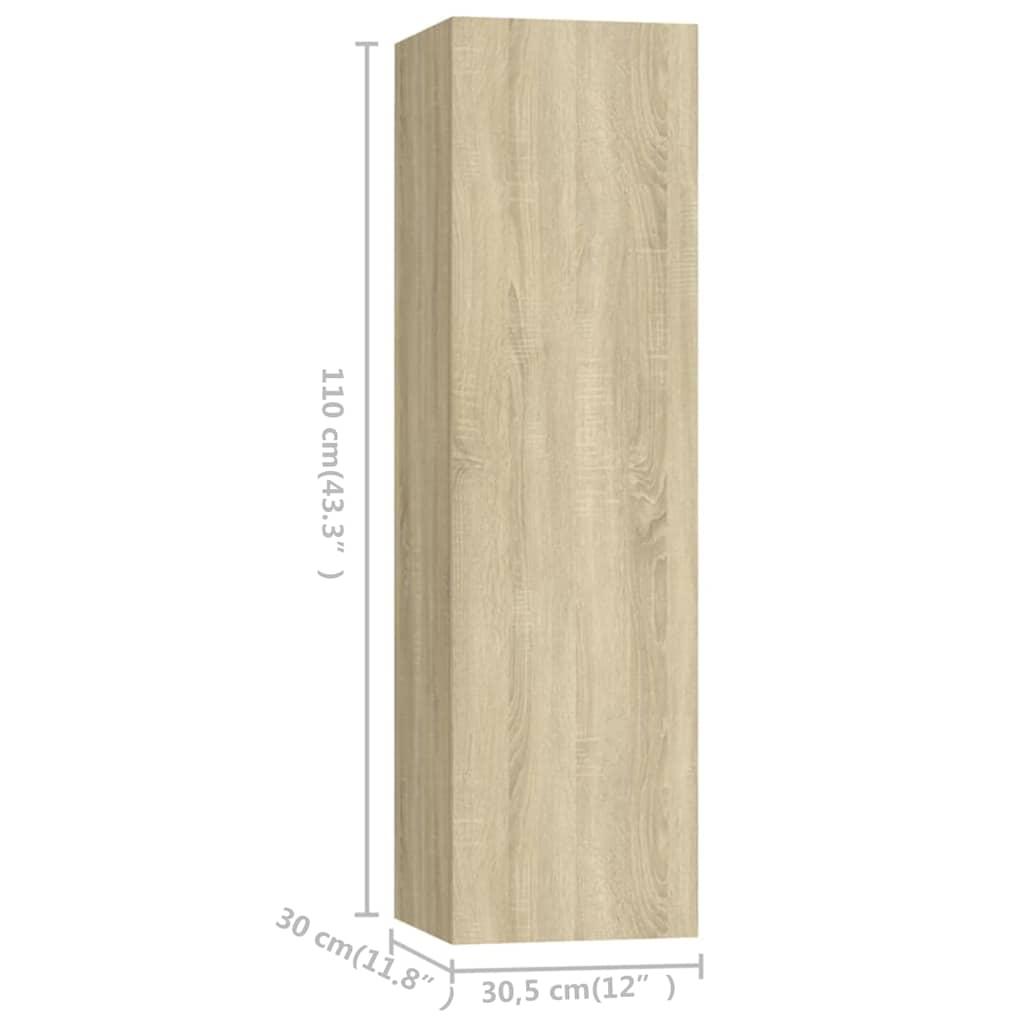 vidaXL TV Cabinet Set | Sonoma oak | Engineered wood | Medium | TV Cabinet Set