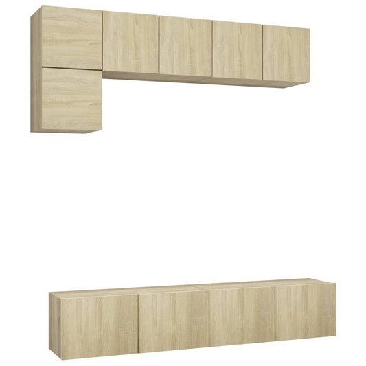 vidaXL 5 Piece TV Cabinet Set Sonoma Oak Engineered Wood