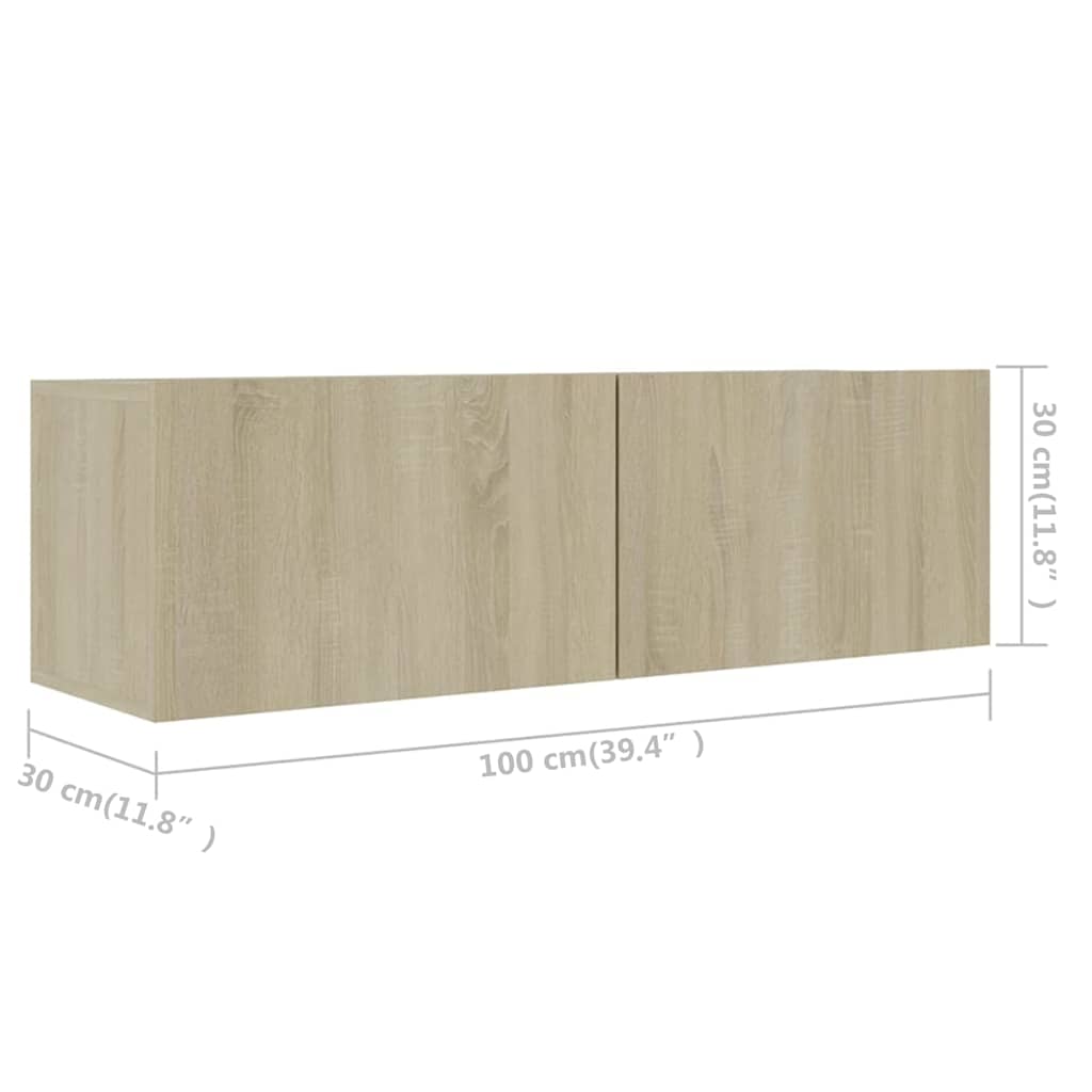 vidaXL TV Cabinet Set | Sonoma Oak | Engineered Wood | Medium | TV Cabinet Set