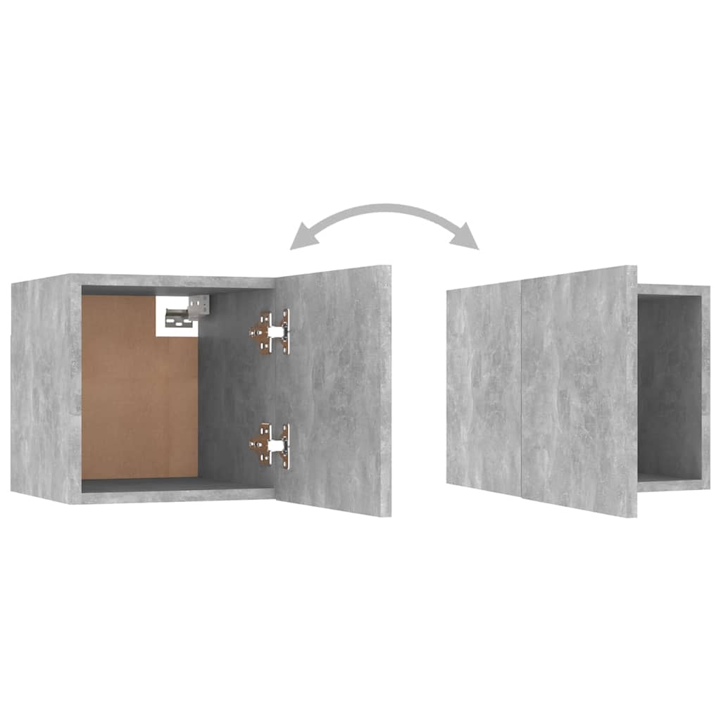 vidaXL 8 Piece TV Cabinet Set Concrete Grey Engineered Wood