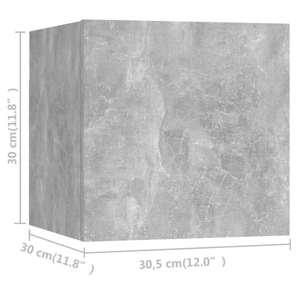 vidaXL 6 Piece TV Cabinet Set Concrete Grey Engineered Wood