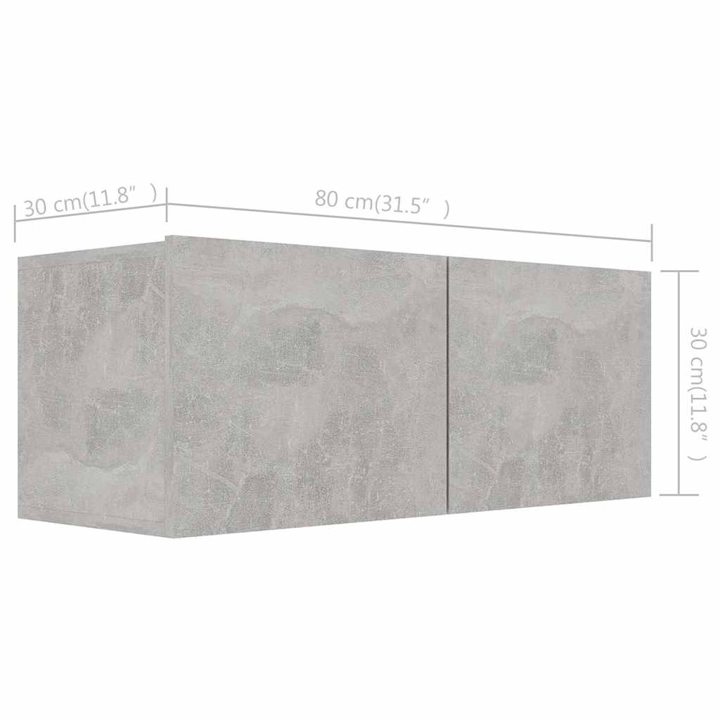 vidaXL 7 Piece TV Cabinet Set Concrete Grey Engineered Wood