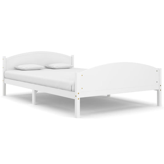 vidaXL Bed Frame without Mattress White Solid Pine Wood 160x200cm