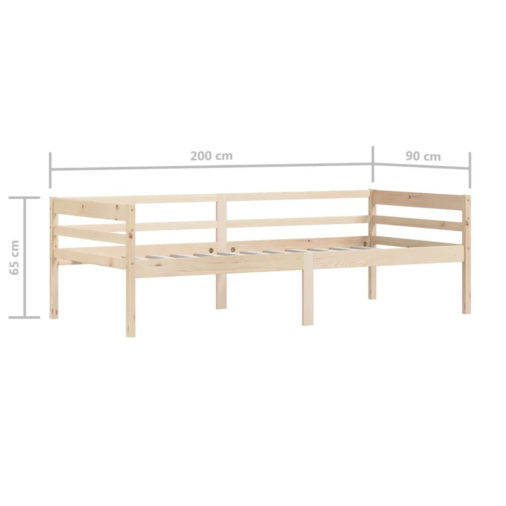 vidaXL Bed Frame | Natural Wood | Solid Pinewood | Single | Durable | Bed Frame