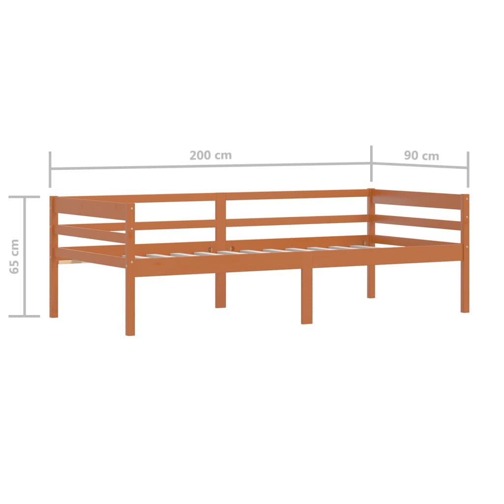 vidaXL Bed Frame | Honey Brown | Solid pine | Single | Tough | Bed Frame