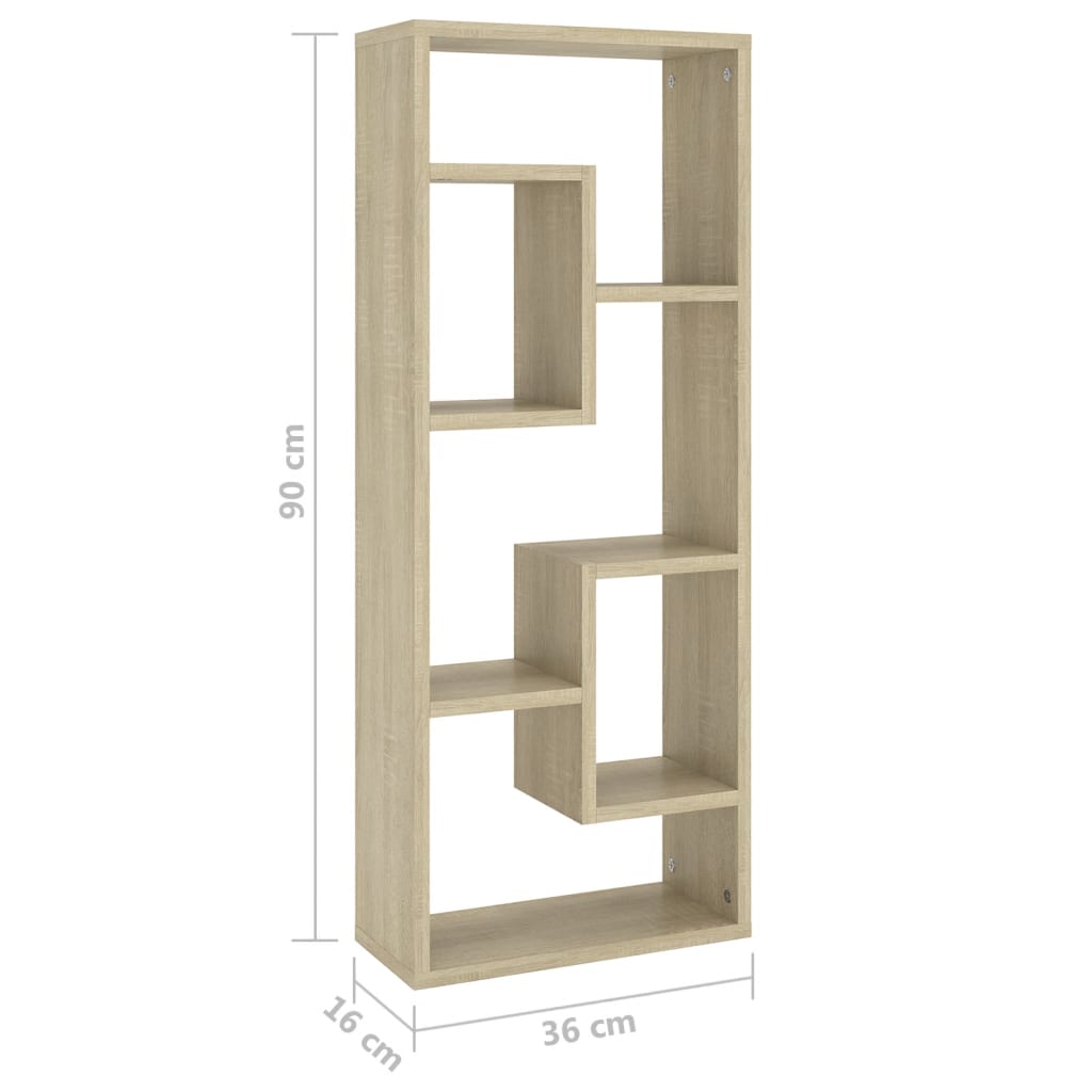 803014 vidaXL Wall Shelf Sonoma Oak 36x16x90 cm Engineered Wood