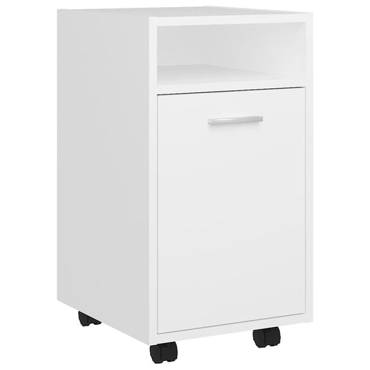 803047 vidaXL Side Cabinet with Wheels White 33x38x60 cm Engineered Wood