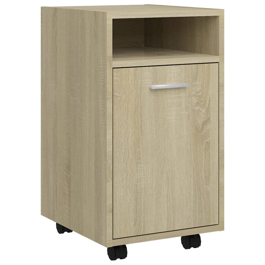 vidaXL Side Cabinet | Sonoma oak | Engineered wood | Compact | Lockable wheels