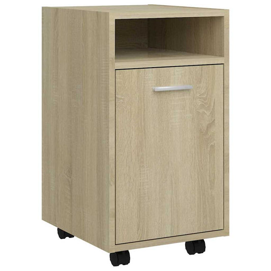 803050 vidaXL Side Cabinet with Wheels Sonoma Oak 33x38x60 cm Engineered Wood