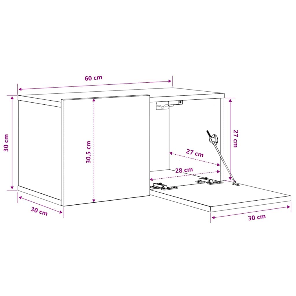 vidaXL TV Cabinet | White | Engineered wood | 60x30x30 cm | TV Cabinet