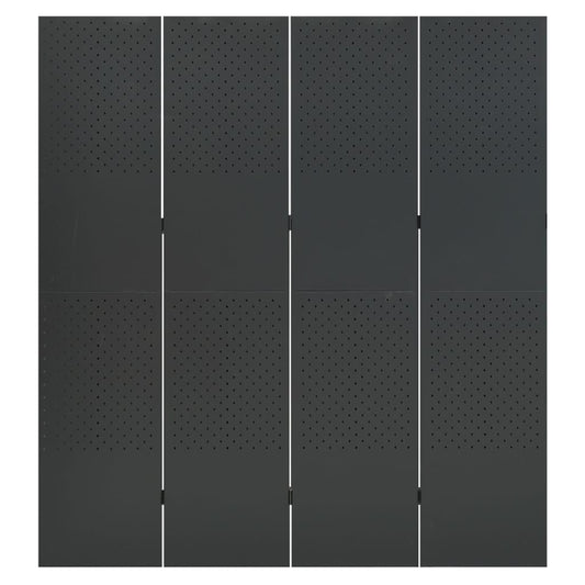 vidaXL 4-Panel Room Divider Anthracite 160x180 cm Steel