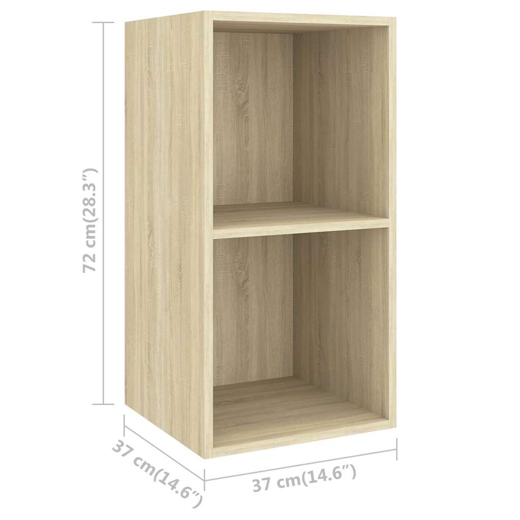 vidaXL 2 Piece Wall-mounted TV Cabinet Set Sonoma Oak Engineered Wood