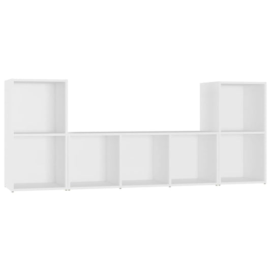 vidaXL 3 Piece TV Cabinet Set White Engineered Wood