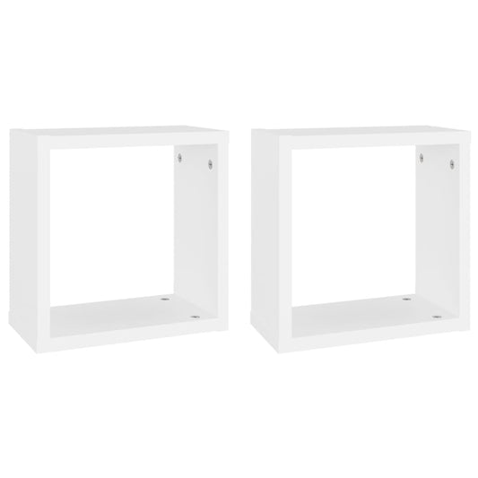 806998 vidaXL Wall Cube Shelves 2 pcs White 30x15x30 cm