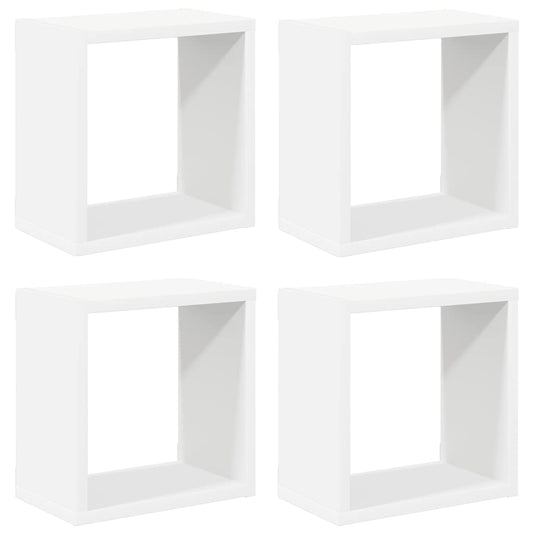 vidaXL Wall Cube Shelves 4 pcs White 26x15x26 cm