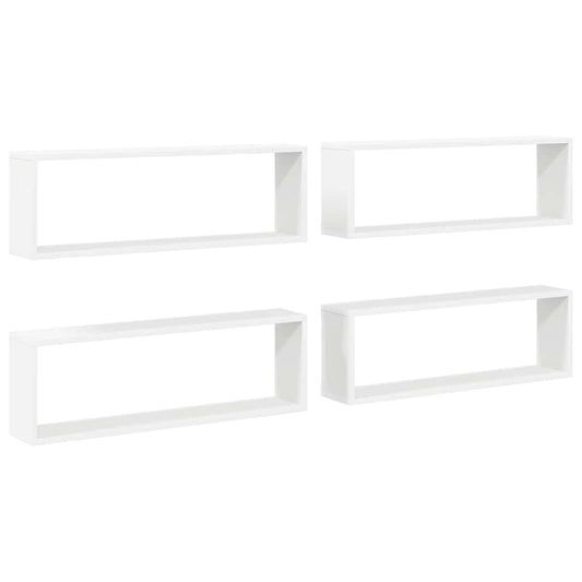 807107 vidaXL Wall Cube Shelves 4 pcs White 80x15x26,5 cm Engineered Wood