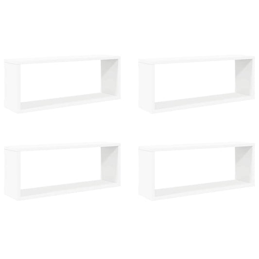 807134 vidaXL Wall Cube Shelves 4 pcs White 60x15x23 cm Engineered Wood