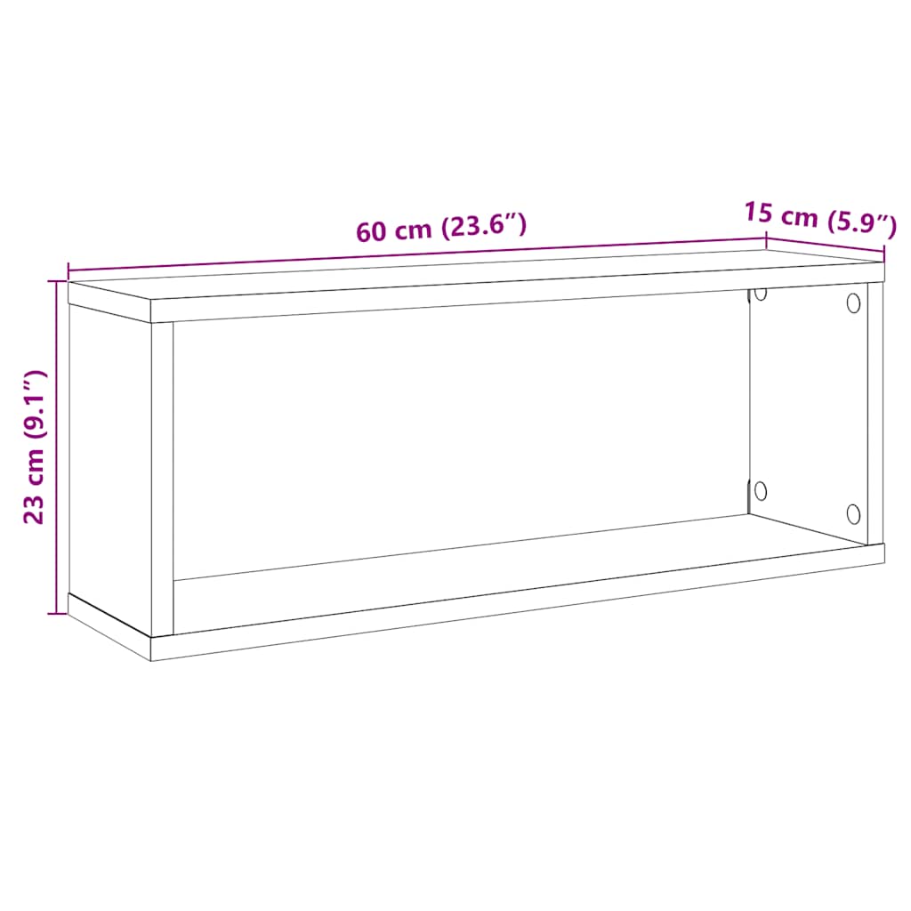 vidaXL Wall Shelf | Set of 6 | White | Engineered wood | Medium | Wall mounting