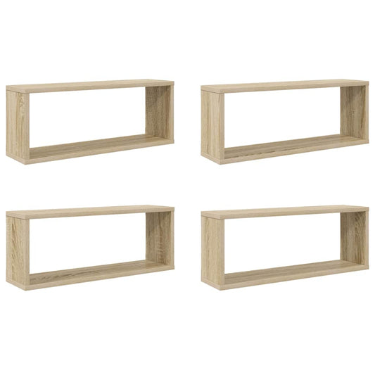 807143 vidaXL Wall Cube Shelves 4 pcs Sonoma Oak 60x15x23 cm Engineered Wood