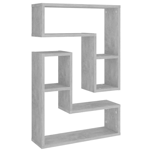 807218 vidaXL Wall Shelves 2 pcs Concrete Grey 50x15x50 cm Engineered Wood