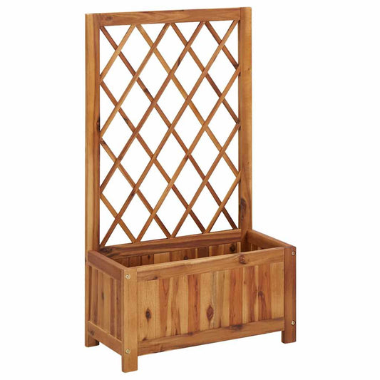 316541 vidaXL Garden Raised Bed with Trellis Solid Acacia Wood
