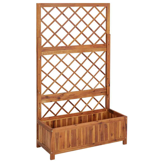 316542 vidaXL Raised Bed with Trellis 85x38x150 cm Solid Acacia Wood