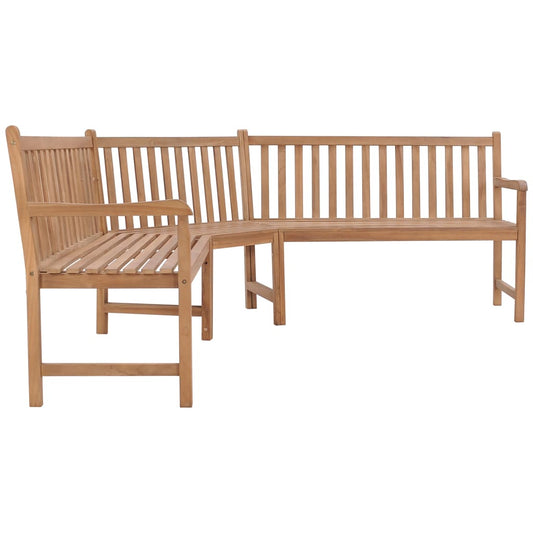 316625 vidaXL Garden Corner Bench 185x185x90 cm Solid Teak Wood