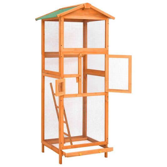 vidaXL Bird Cage 68x62x166 cm Solid Firwood