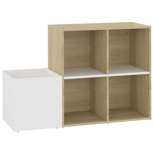 vidaXL Hall Shoe Cabinet White and Sonoma Oak 105x35.5x70 cm