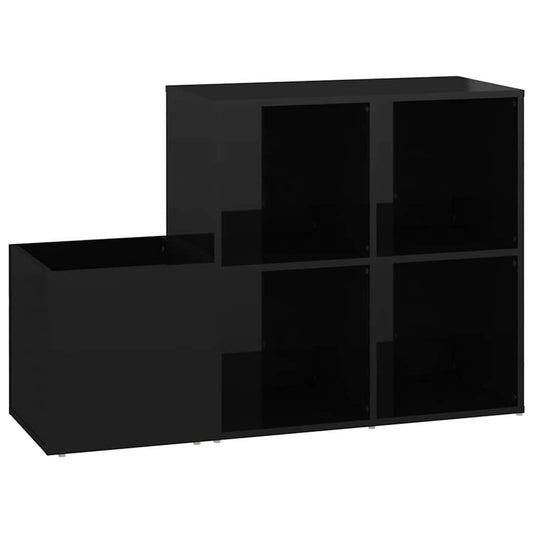 vidaXL Hall Shoe Cabinet High Gloss Black 105x35.5x70 cm