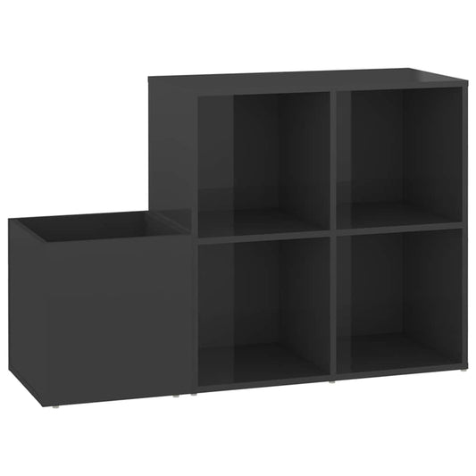 vidaXL Hall Shoe Cabinet High Gloss Grey 105x35.5x70cm Engineered Wood