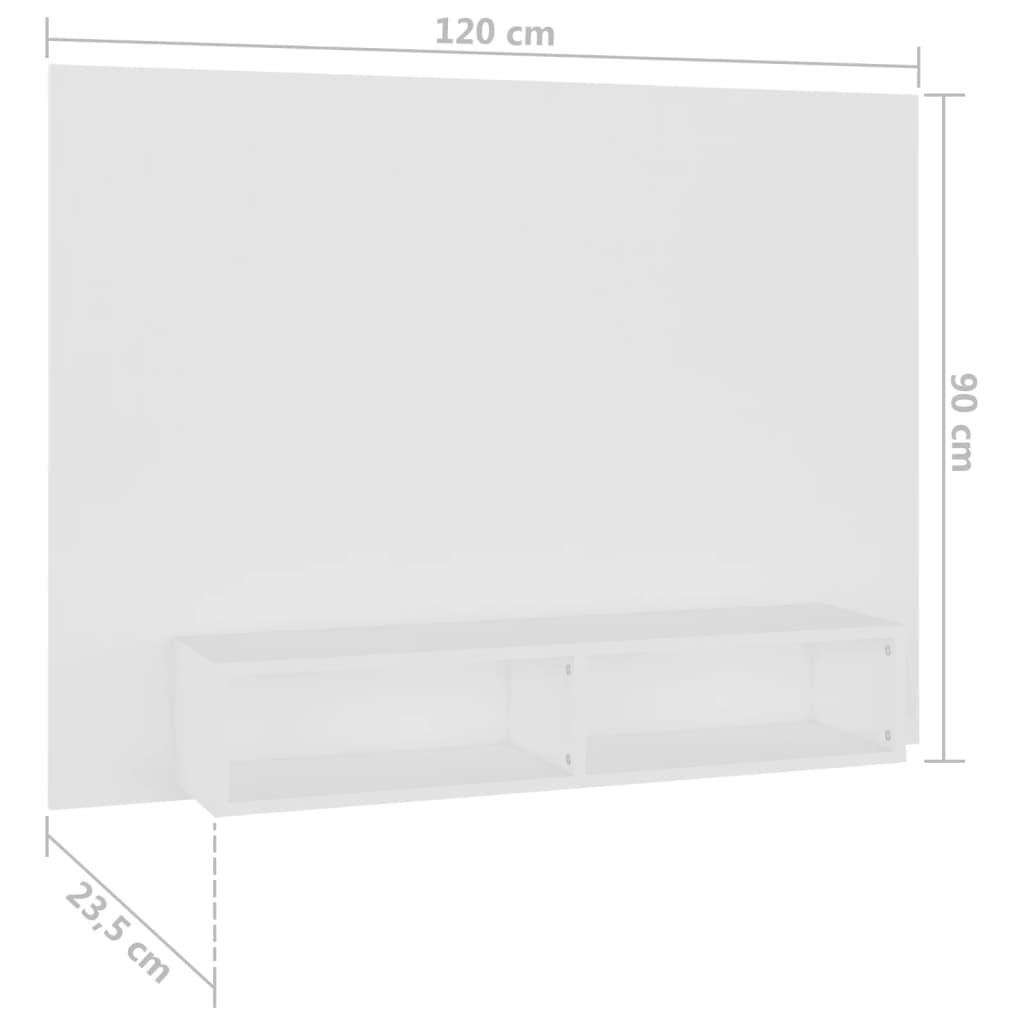 vidaXL Wall TV Cabinet White 120x23.5x90 cm Engineered Wood