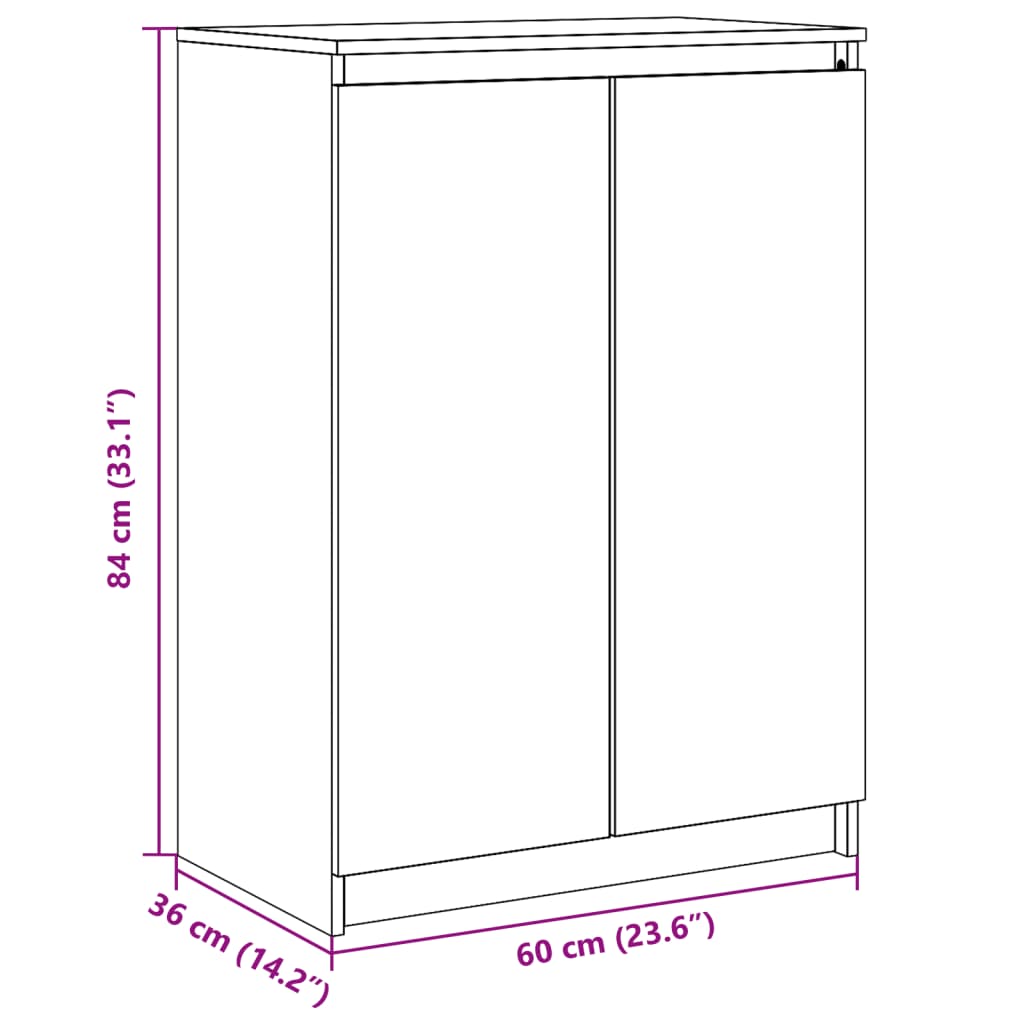 vidaXL Sideboard 60x36x84 cm Solid Pinewood