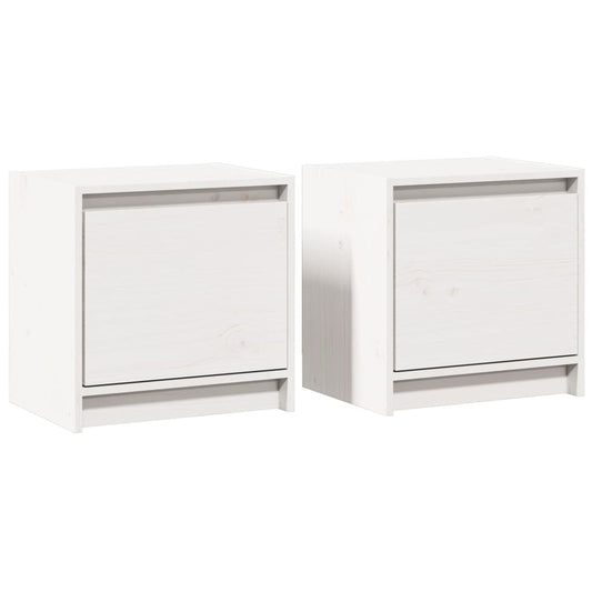 vidaXL Bedside Cabinets 2 pcs White 40x30.5x40 cm Solid Pinewood