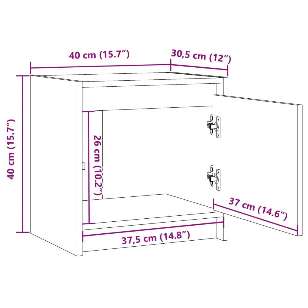 vidaXL Bedside Cabinets 2 pcs White 40x30.5x40 cm Solid Pinewood