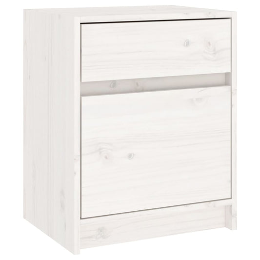 vidaXL Bedside Cabinet White 40x31x50 cm Solid Pinewood