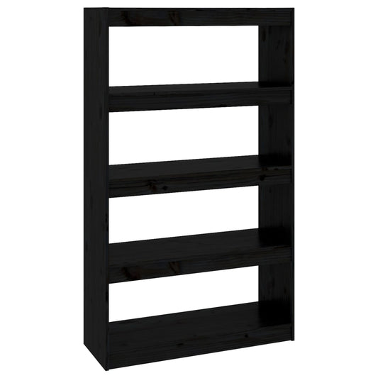 vidaXL Book Cabinet/Room Divider Black 80x30x135,5 cm Solid Wood Pine