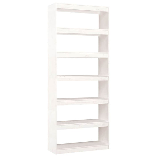 vidaXL Book Cabinet/Room Divider White 80x30x199.5 cm Solid Wood Pine