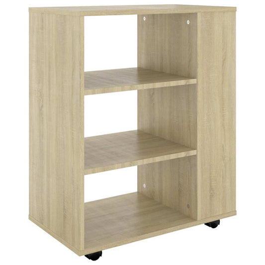808452 vidaXL Rolling Cabinet Sonoma Oak 60x35x75 cm Engineered Wood
