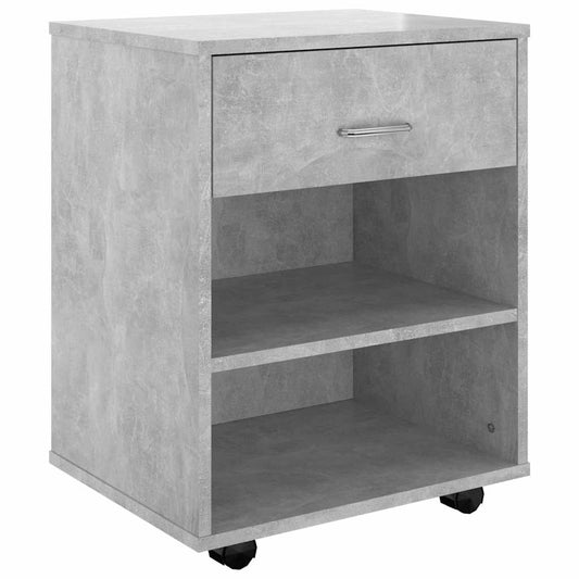 808471 vidaXL Rolling Cabinet Concrete Grey 46x36x59 cm Engineered Wood