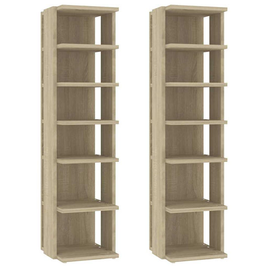vidaXL Shoe Cabinets 2 pcs Sonoma Oak 27,5x27x102 cm