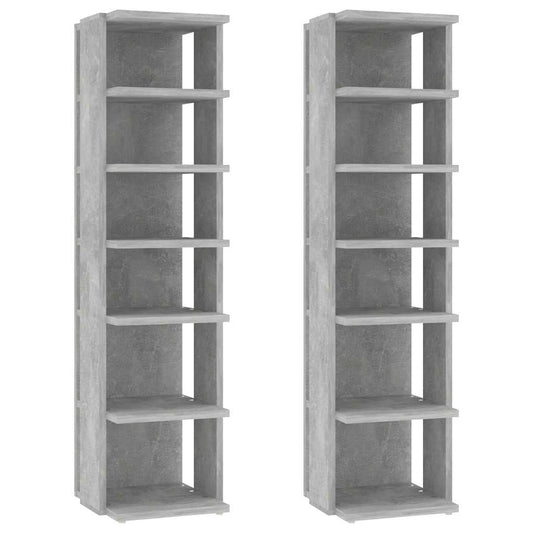 vidaXL Shoe Cabinets 2 pcs Concrete Grey 27,5x27x102 cm