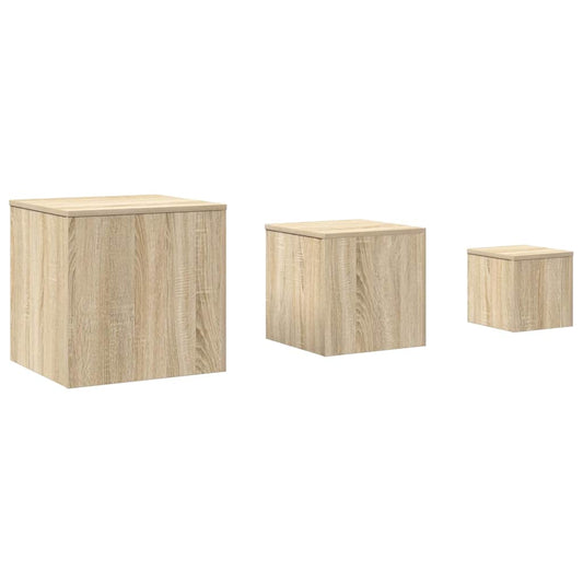 808588 vidaXL Side Tables 3 pcs Sonoma Oak Engineered Wood