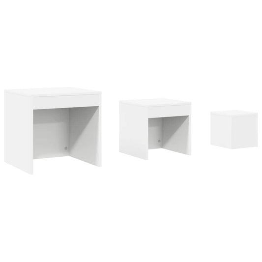 vidaXL Nesting Tables 3 pcs White Engineered Wood