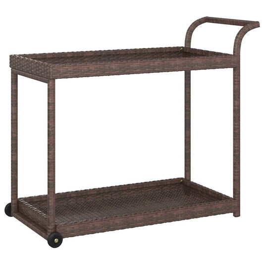 316665 vidaXL Bar Cart Brown 100x45x83 cm Poly Rattan
