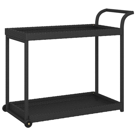 316666 vidaXL Bar Cart Black 100x45x83 cm Poly Rattan
