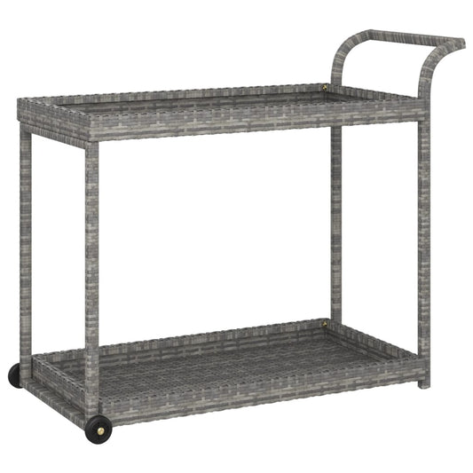 316667 vidaXL Bar Cart Grey 100x45x83 cm Poly Rattan