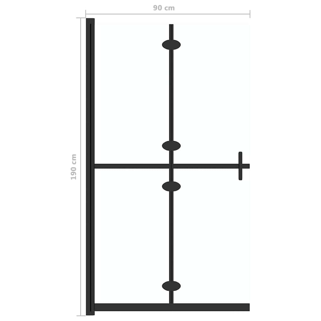 151182 vidaXL Foldable Walk-in Shower Wall Transparent ESG Glass 90x190 cm