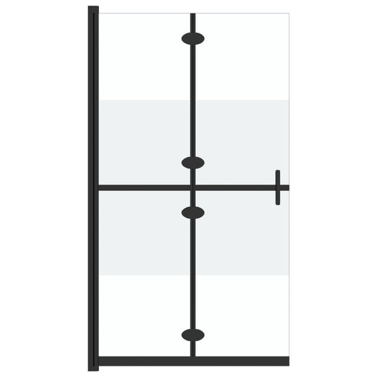 151186 vidaXL Foldable Walk-in Shower Wall Half Frosted ESG Glass 70x190 cm